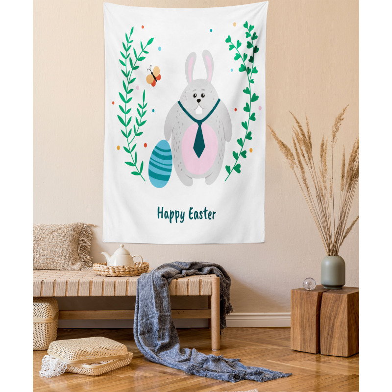 Rabbit with Tie Tapestry