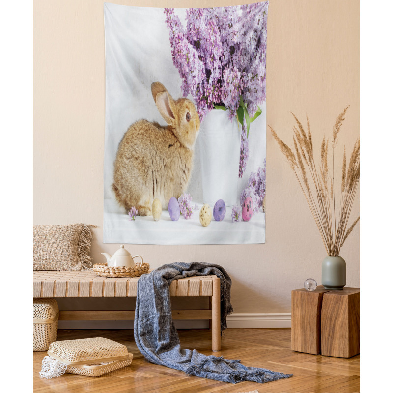 Rabbit with Lilac Tapestry