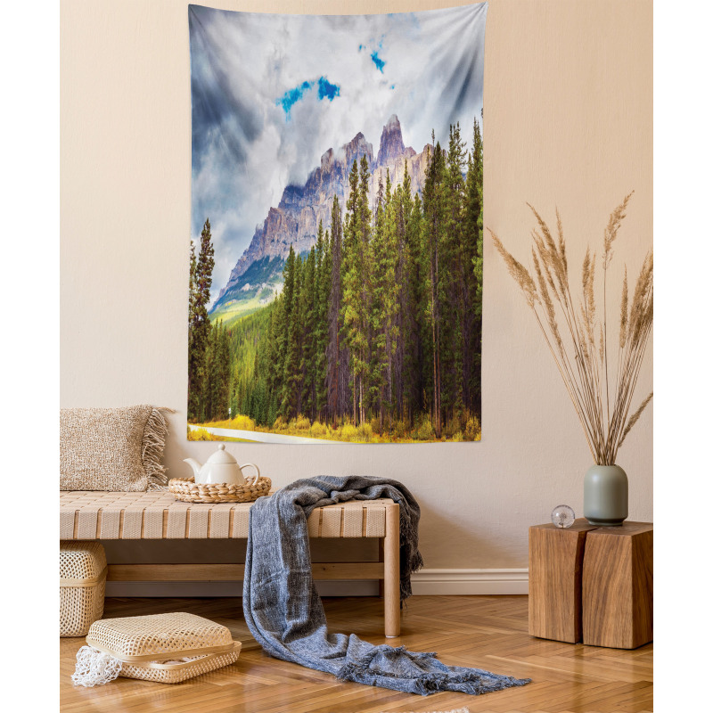 Majestic Mountains Scene Tapestry