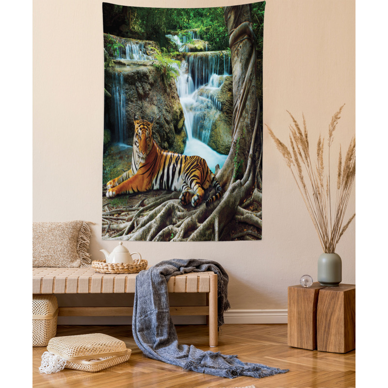 Indochina Tiger Banyan Tree Tapestry