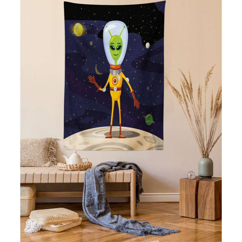 Funny Creature in a Spacesuit Tapestry