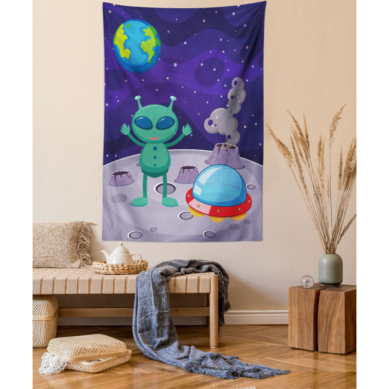 Vertical Shot Space Setting Tapestry