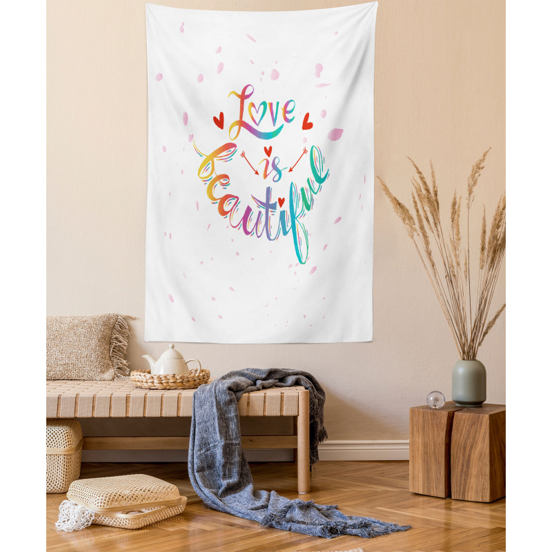 Love is Rainbow Art Tapestry