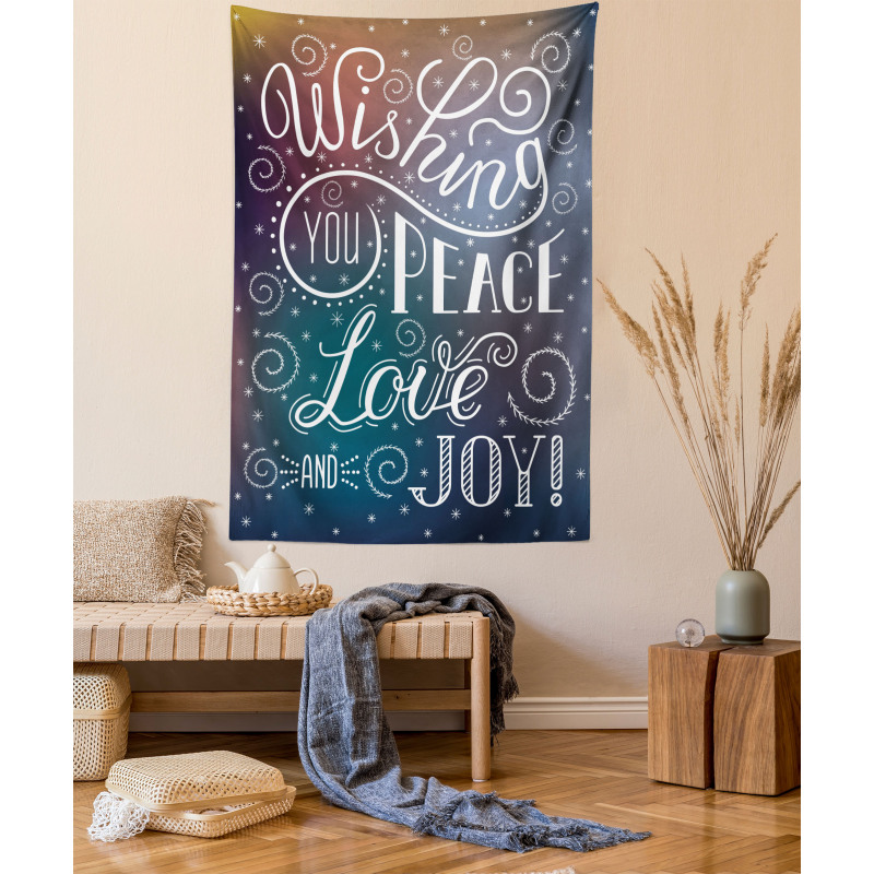 Wishes Themed Xmas Image Tapestry