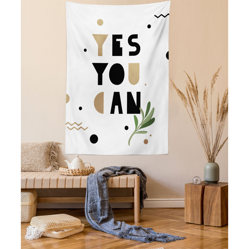 Encouraging Phrase Leaf Tapestry