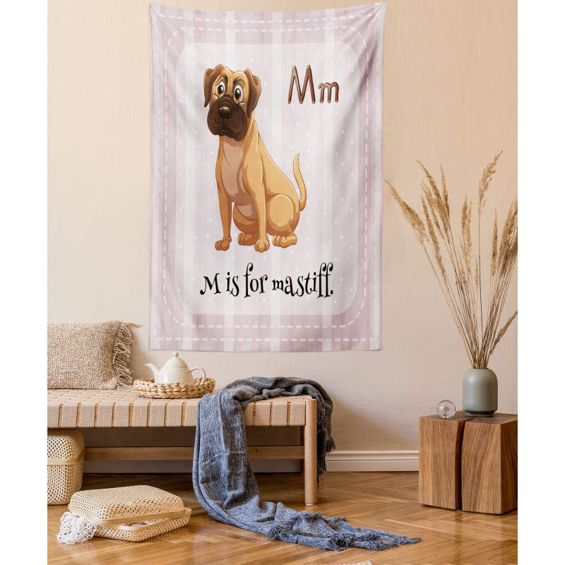 Cartoon English Mastiff Tapestry