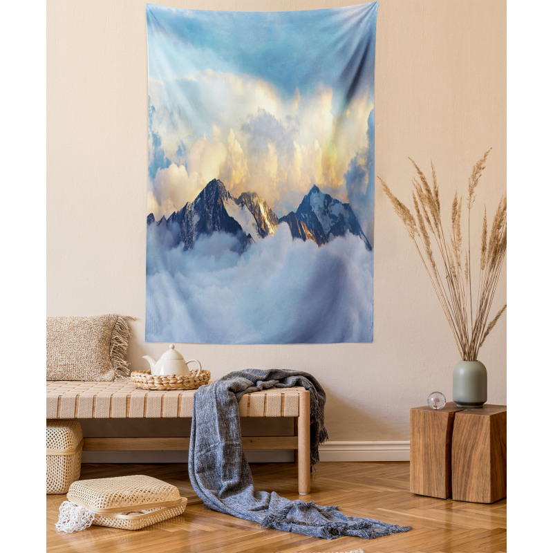 Snowy and Cloudy Peak Tapestry