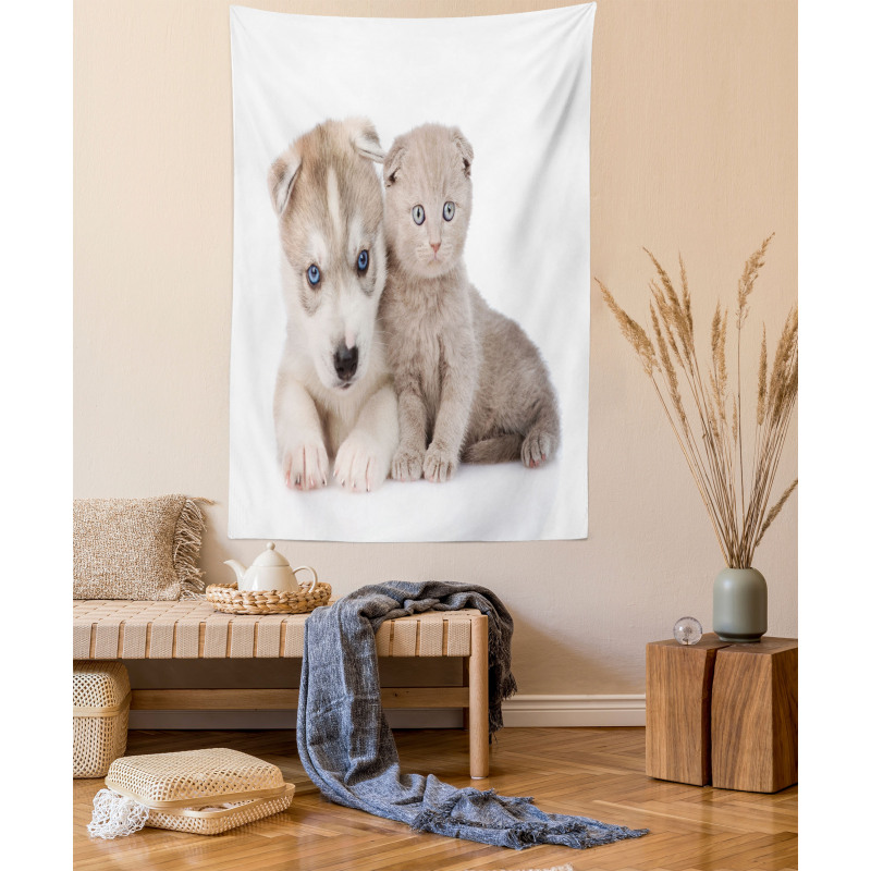 Cuddling Animals Tapestry