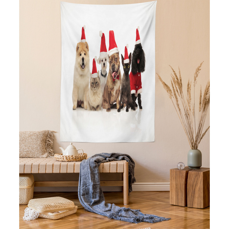 Team of Pets Panting Tapestry