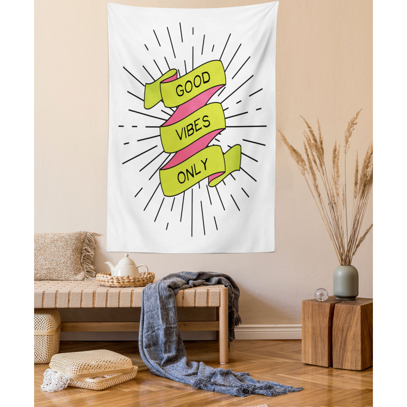 Positive Words Rays Tapestry