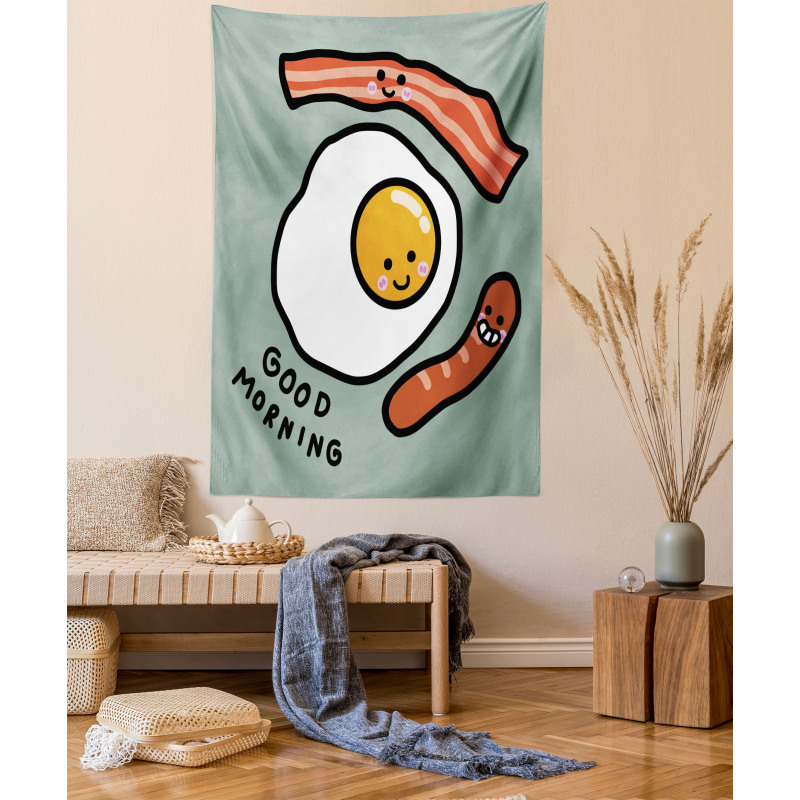 Morning Egg Sausages Tapestry