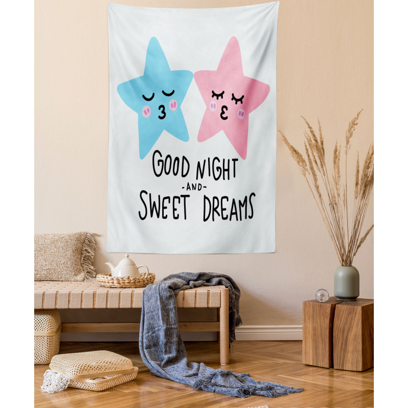 Dreams Stars Kiss Tapestry