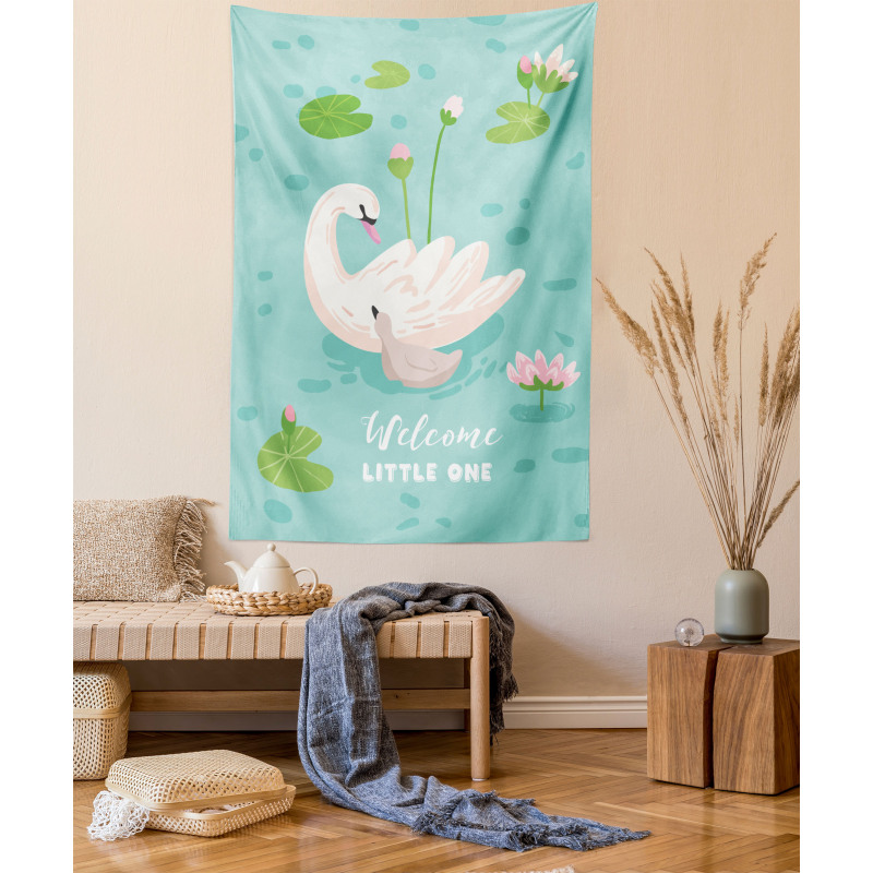 Baby Swan Welcoming Tapestry