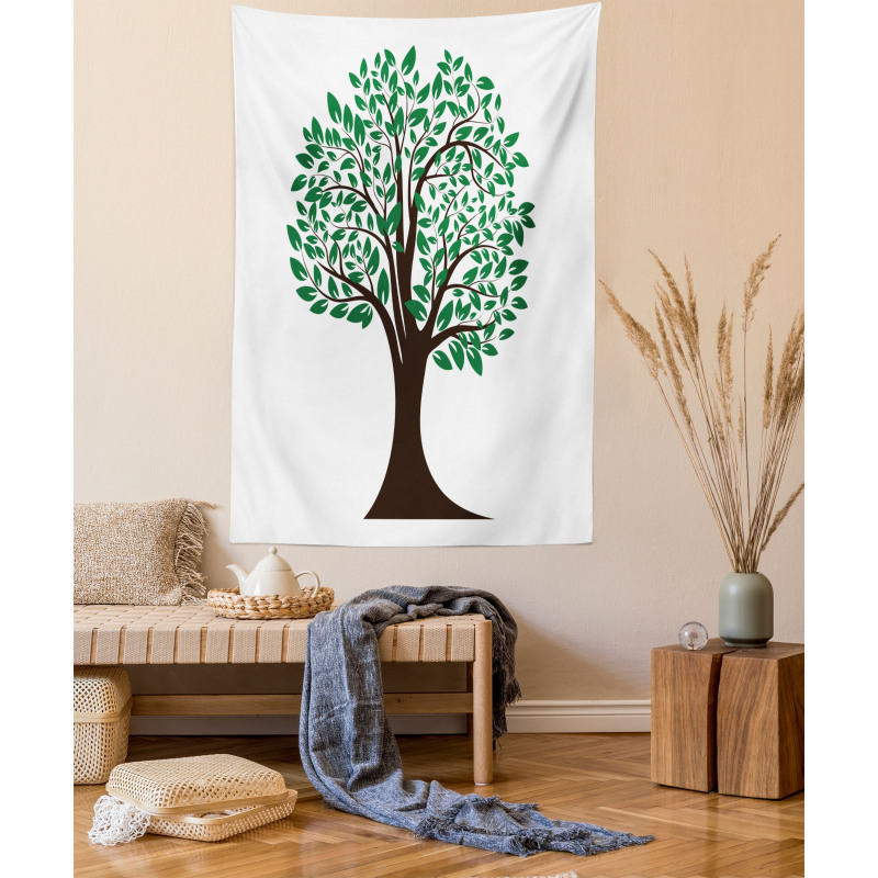 Simplistic Tree Leaves Art Tapestry