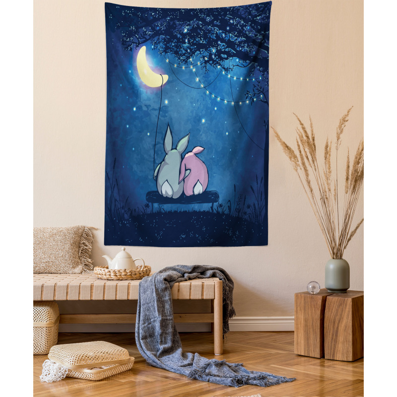 Rabbit Couple Art Tapestry