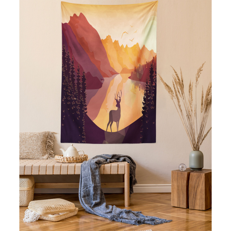 Bird Mountain Reindeer Tapestry