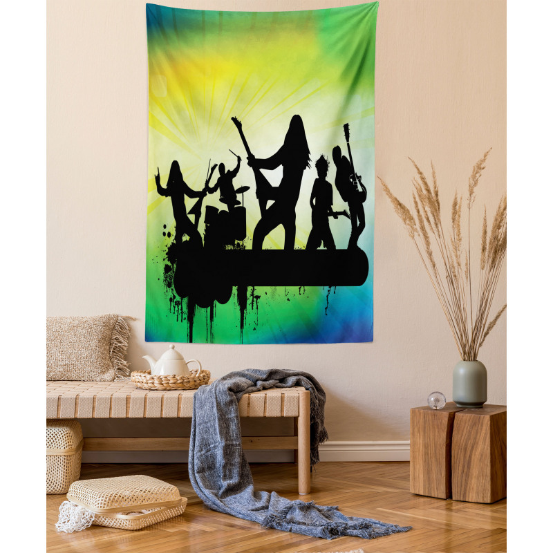 Energetic Rock Band Tapestry