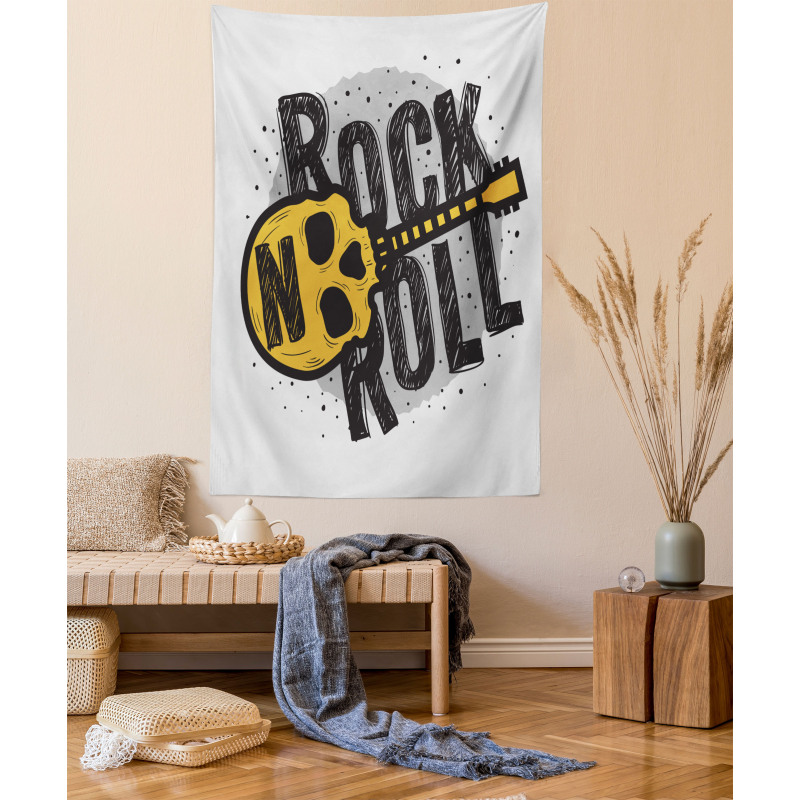 Skull Shaped Guitar Tapestry