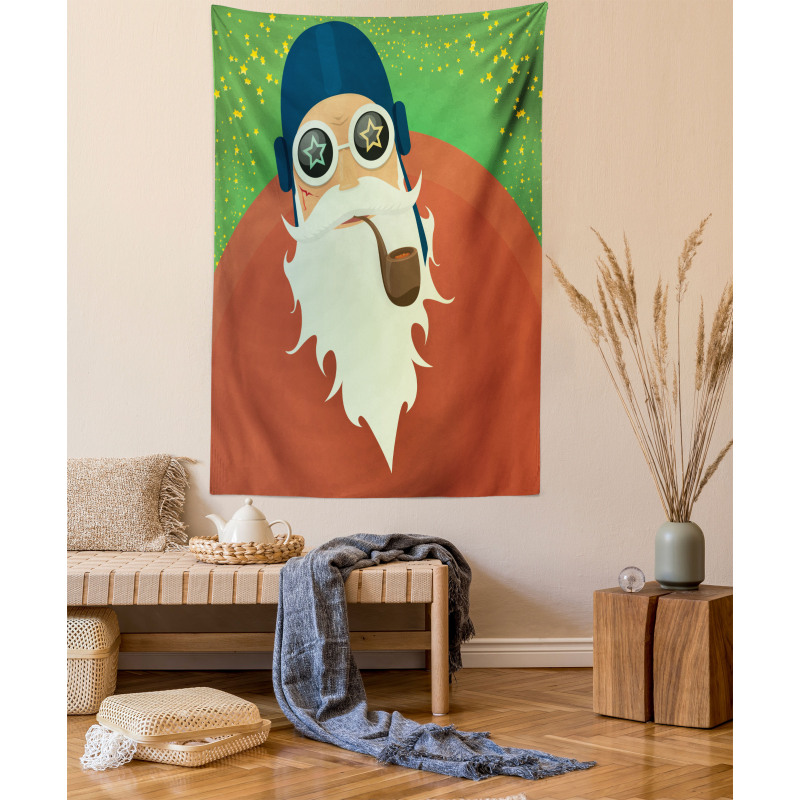 Funky Santa with Pipe Tapestry