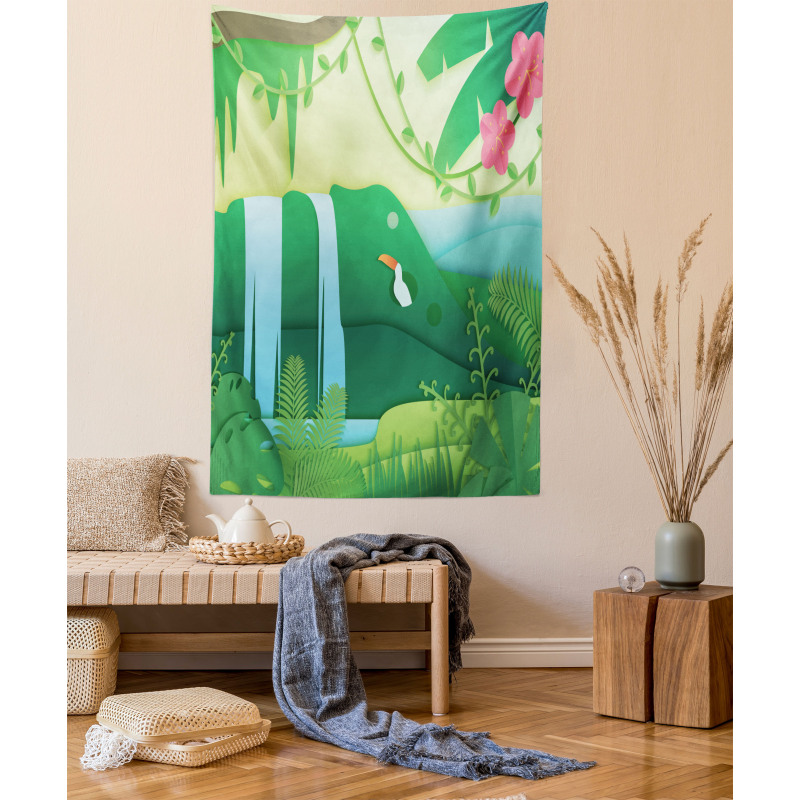 Tropical Forest Cartoon Tapestry