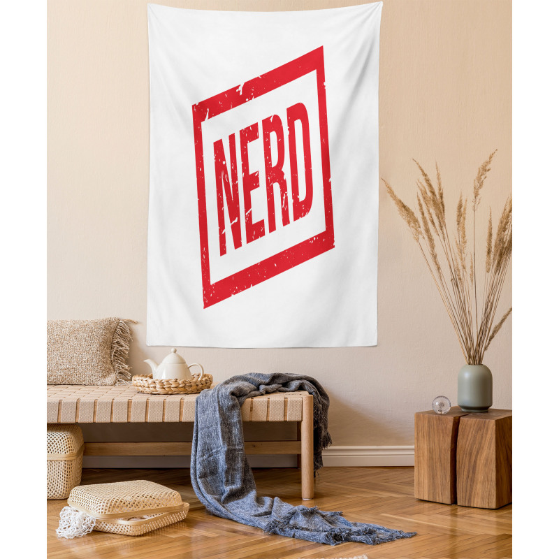 Nerd Wording Grunge Style Tapestry