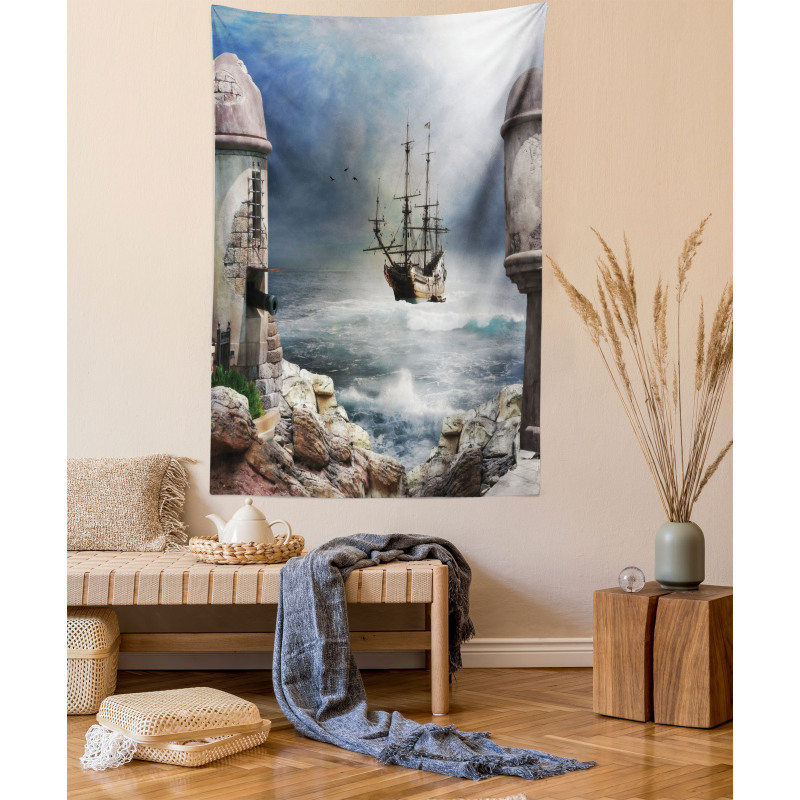 Pirate Merchant Ship Tapestry