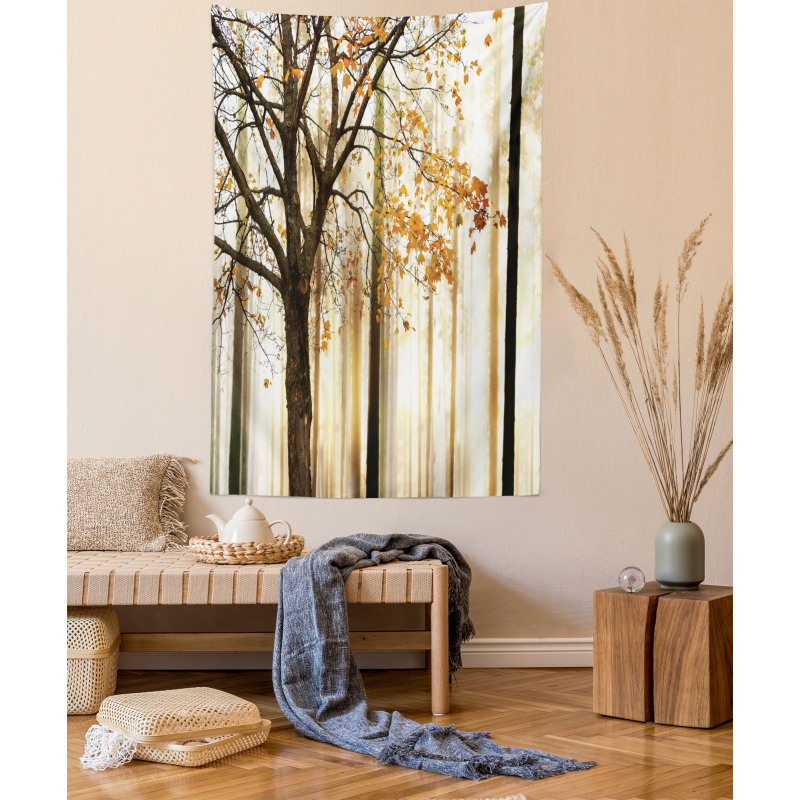 Tree in Abstract Woods Tapestry