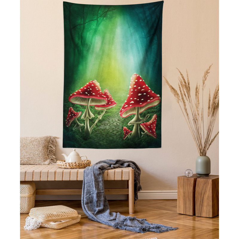 Mysterious Mushrooms Tapestry