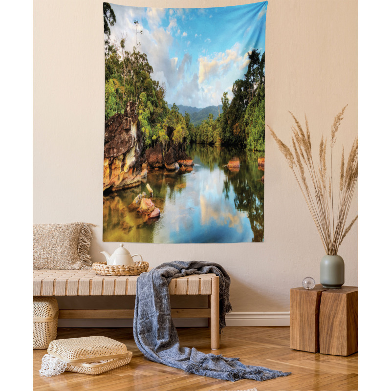 View of Jungle River Tapestry