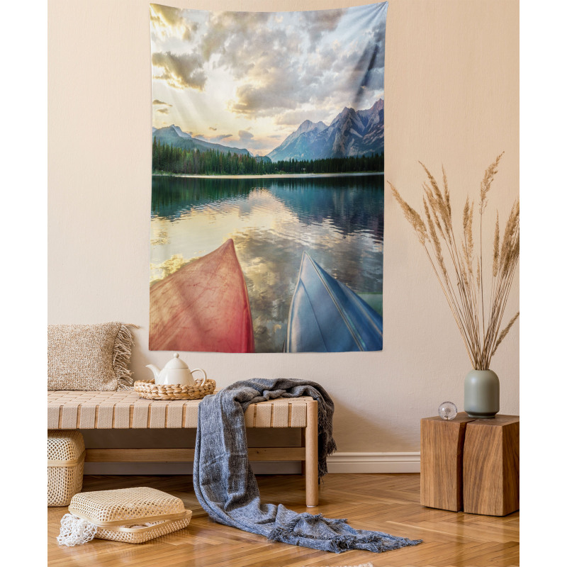 Edith Lake and Old Boats Tapestry