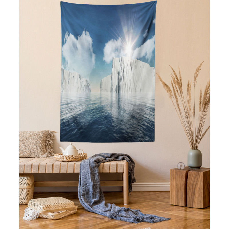 Fluffy Clouds Sunbeams Tapestry