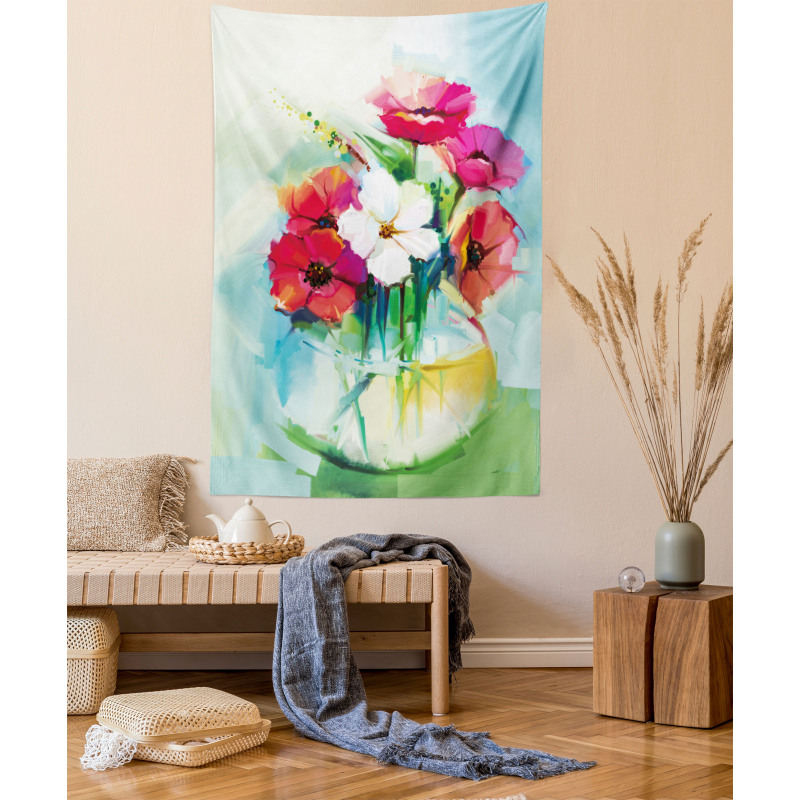 Flowers in a Vase Art Tapestry