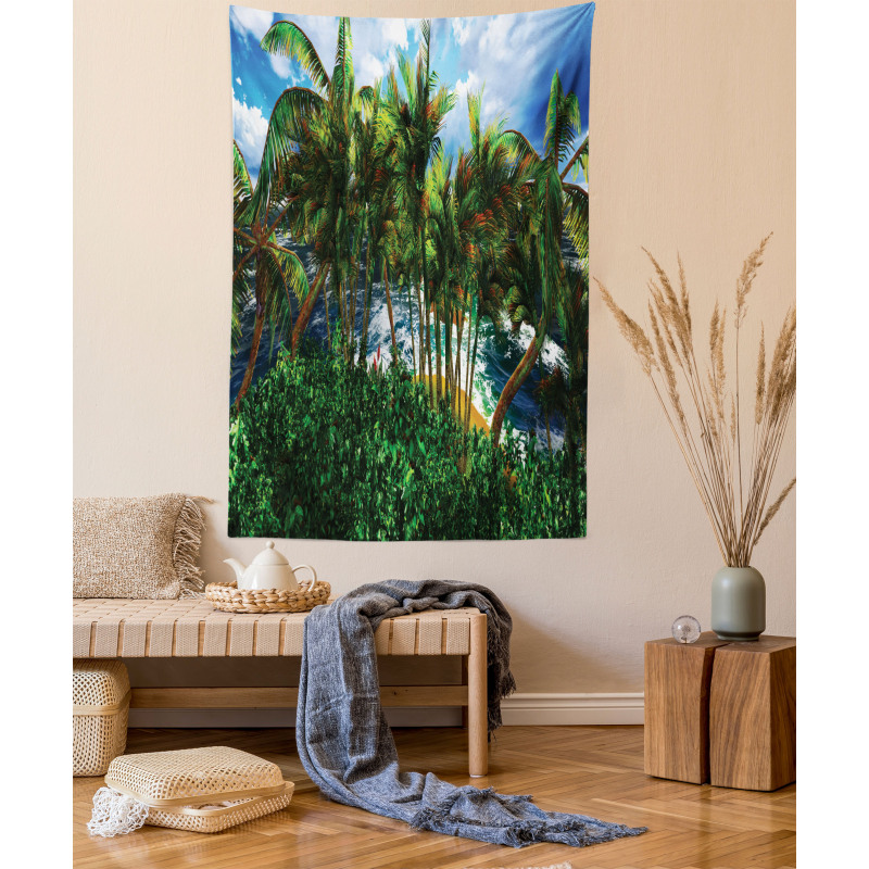 Hawaii Island Palm Tree Tapestry