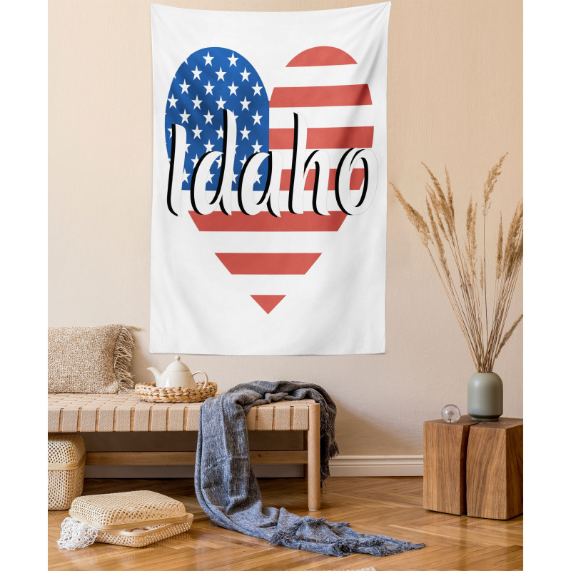 Heart Shaped USA Flag State Tapestry