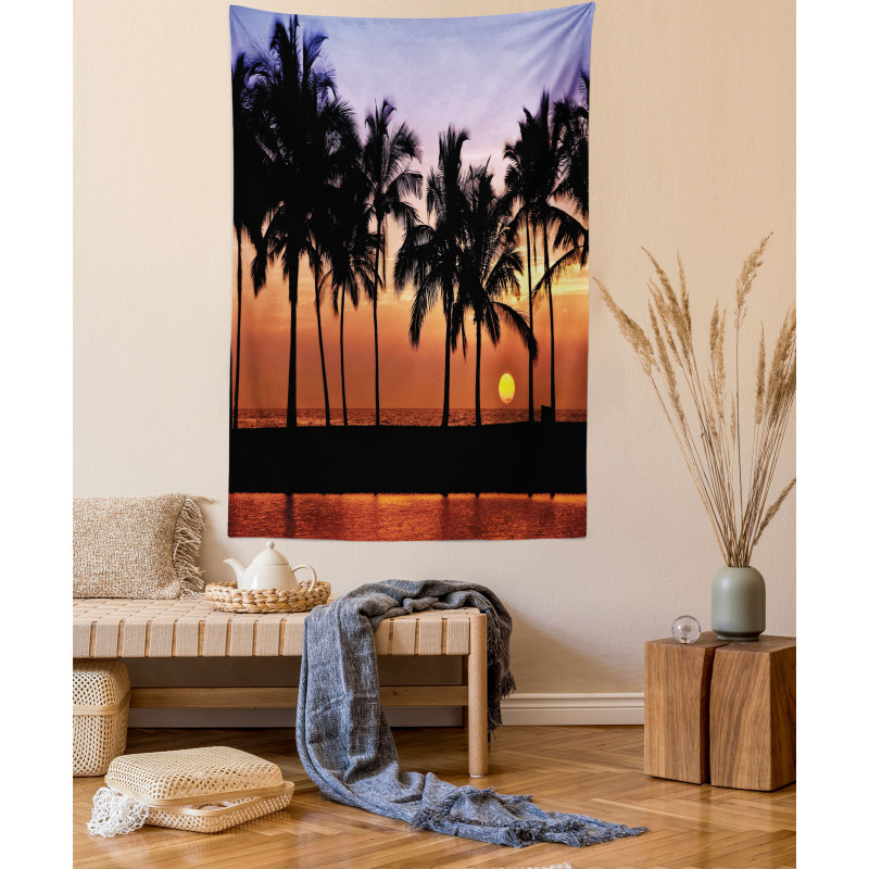 Sunset on Big Island Tapestry