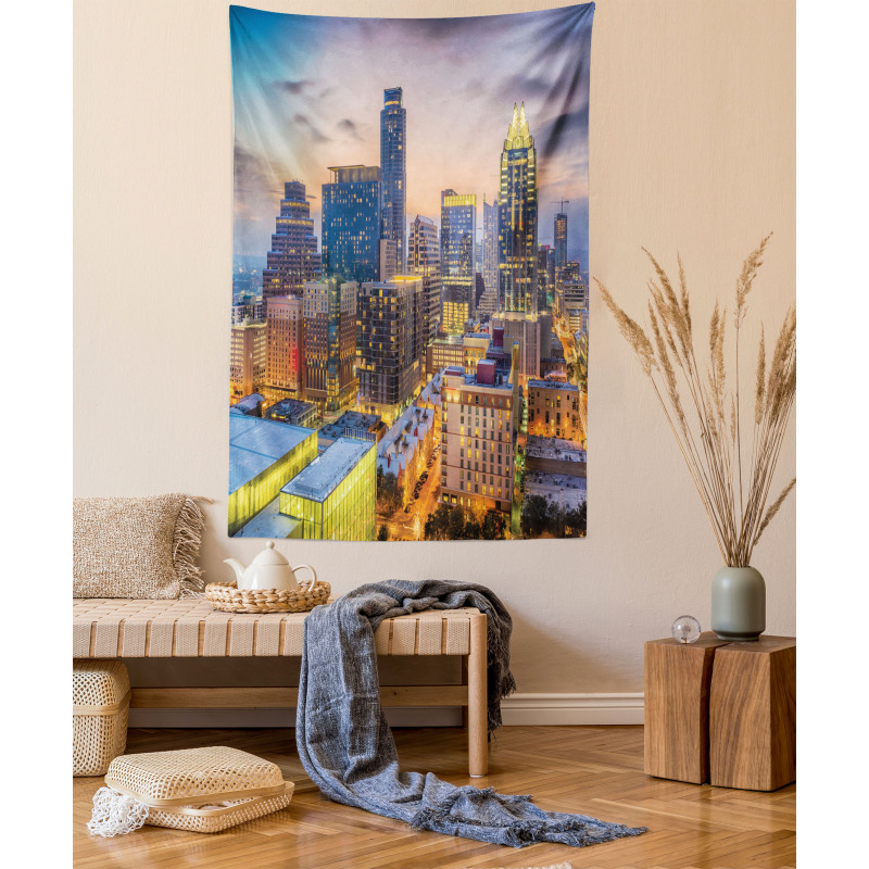 Urban Outdoor Scene at Dusk Tapestry