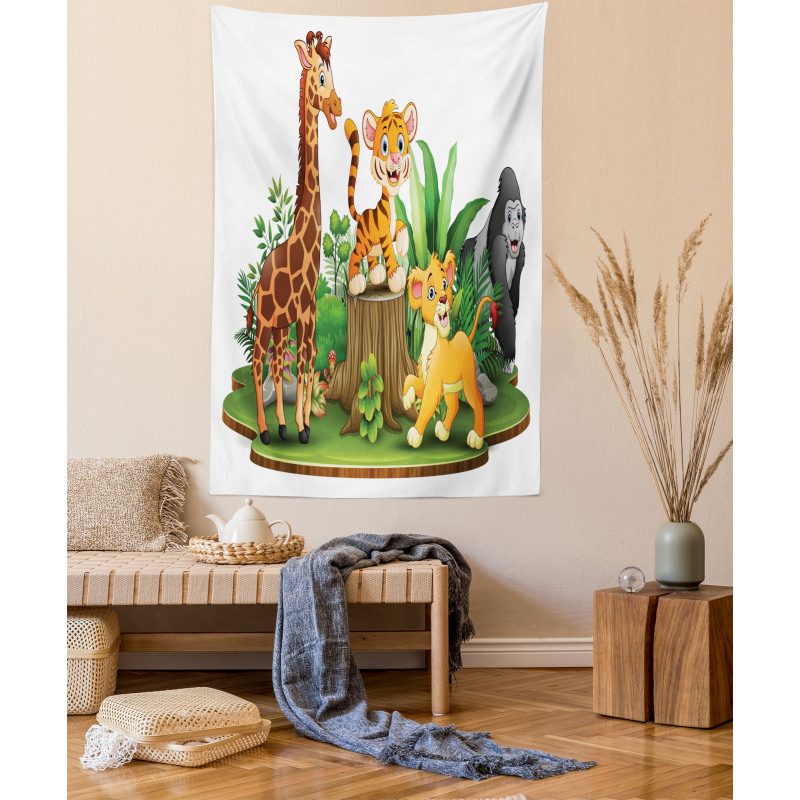 Colorful Forest Wildlife Tapestry