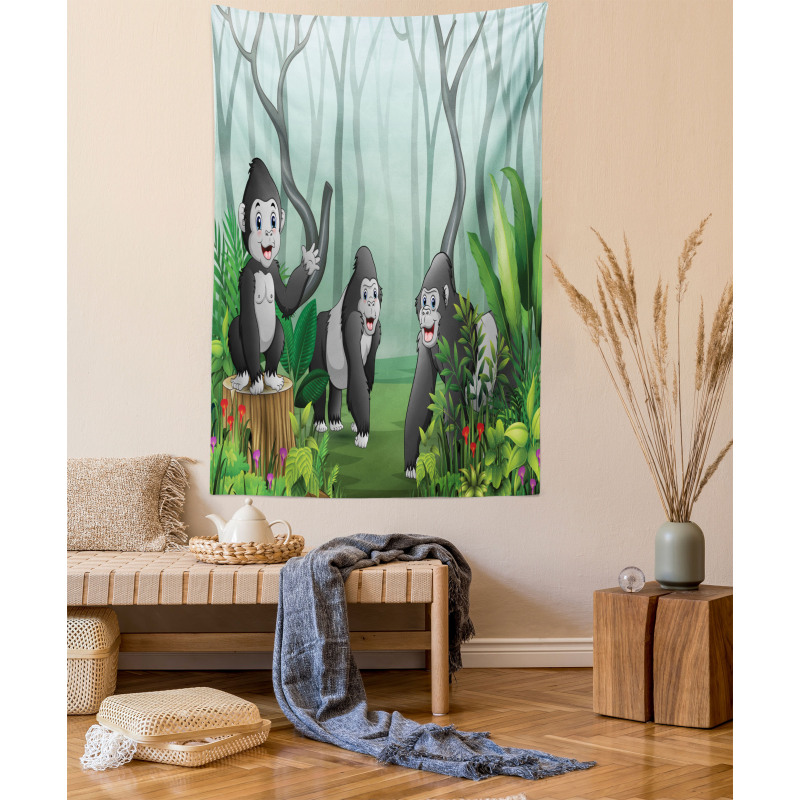 Orangutans in a Forest Tapestry