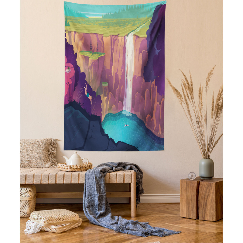 Rural Scene Waterfall Tapestry