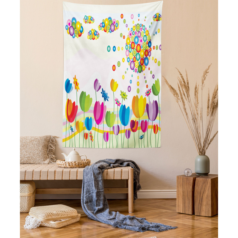 Abstract Flower Summer Tapestry