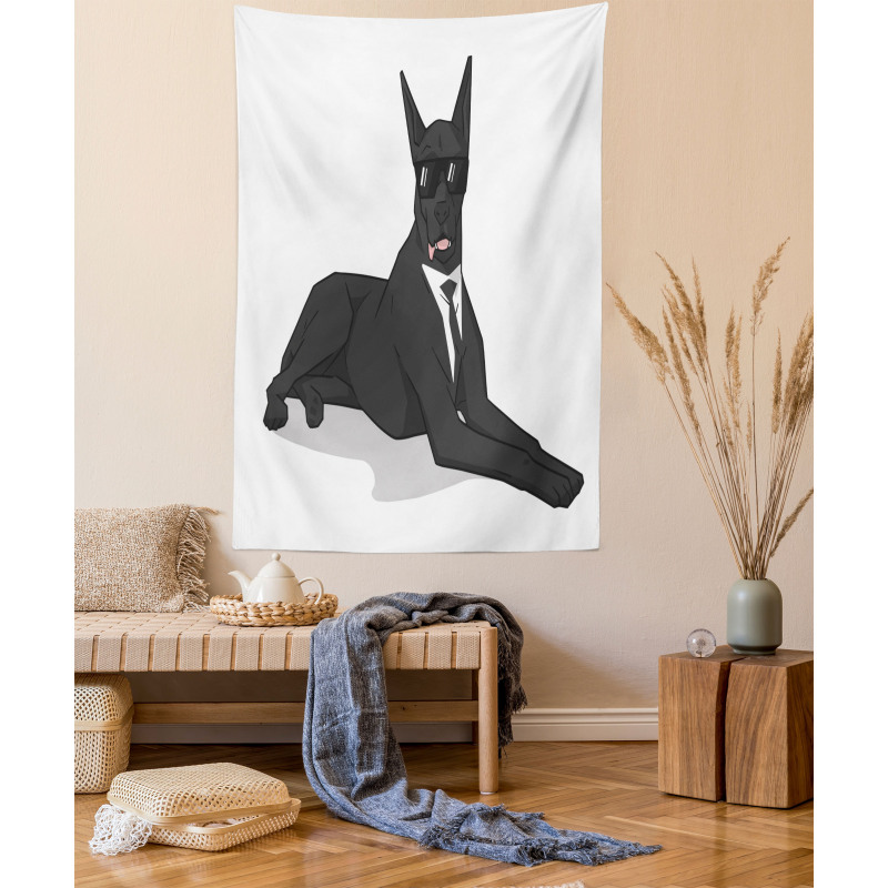 Humorous Dog in Suit Tapestry