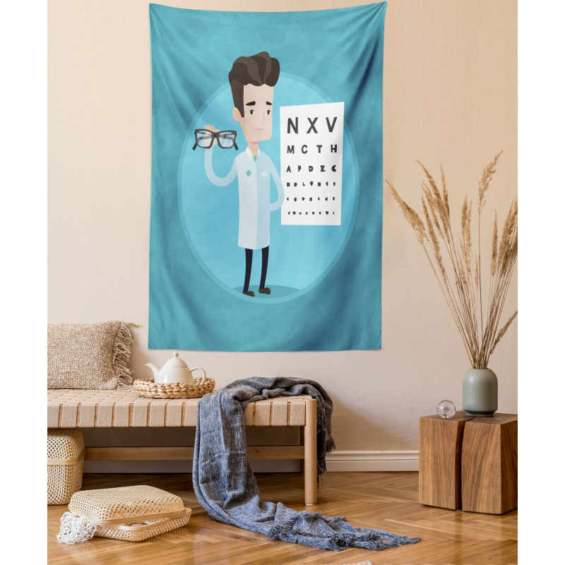 Doctor Holding Eyeglasses Tapestry