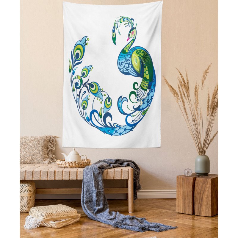 Colorful Peacock Tropic Tapestry
