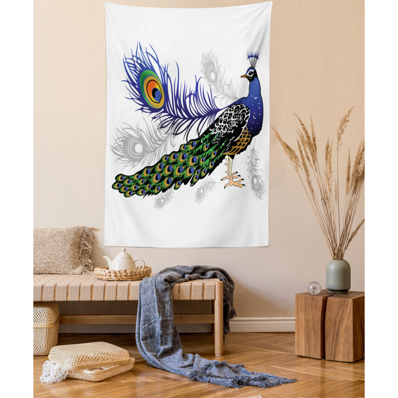 Wild Peacock Feather Tapestry