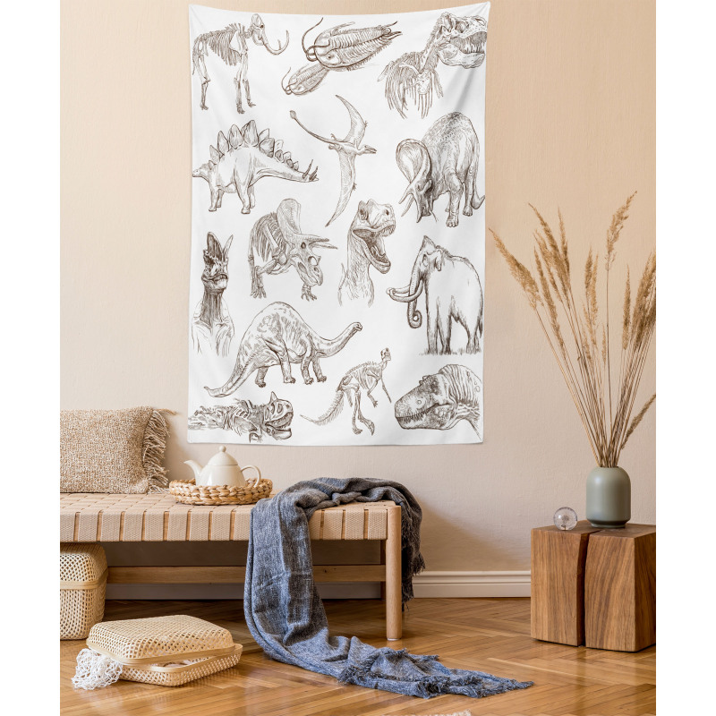 Dinosaurs Skeleton Tapestry