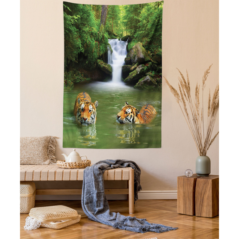 Siberian Tigers Tapestry