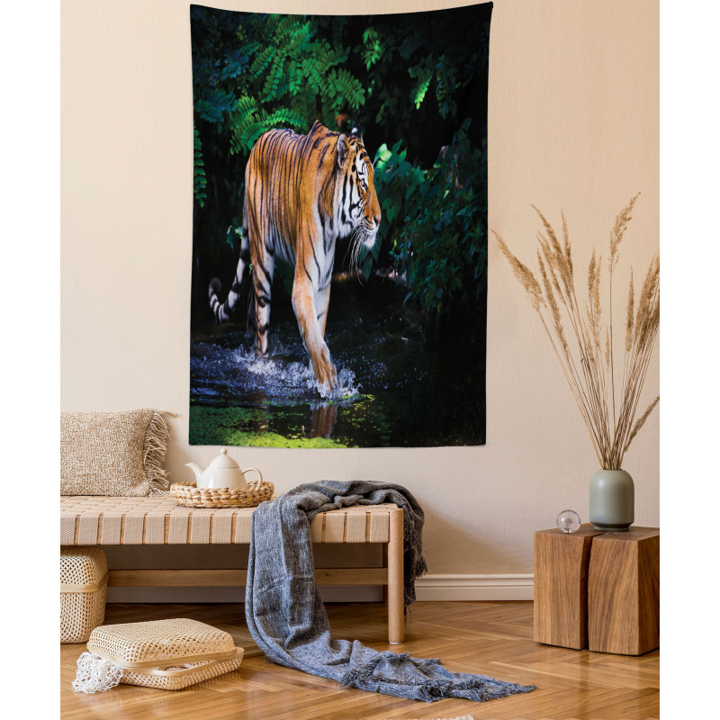 Wild Jungle Tiger Tree Tapestry