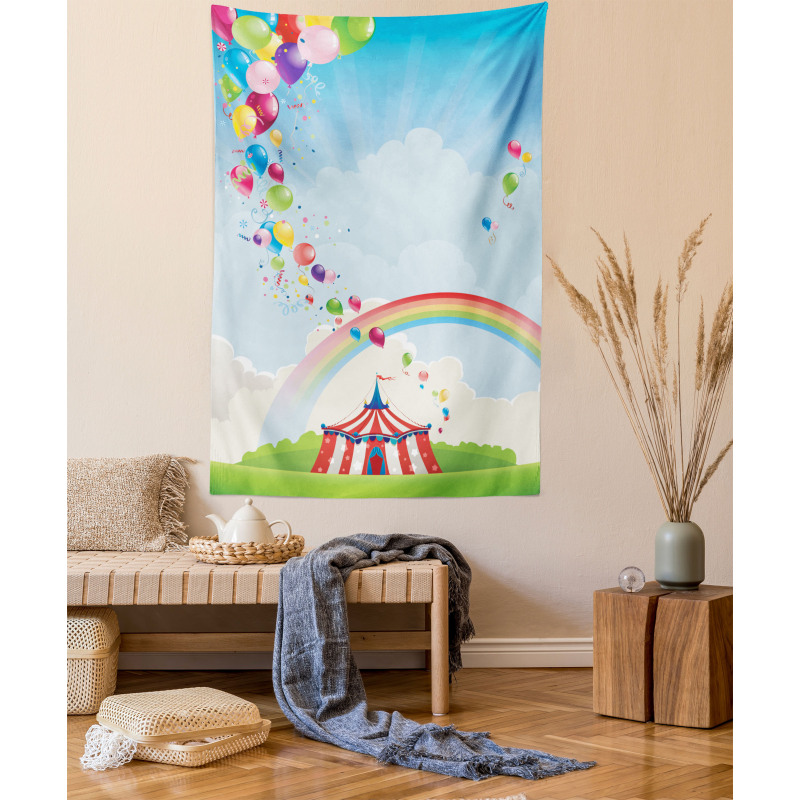 Circus Rainbow Clouds Tapestry