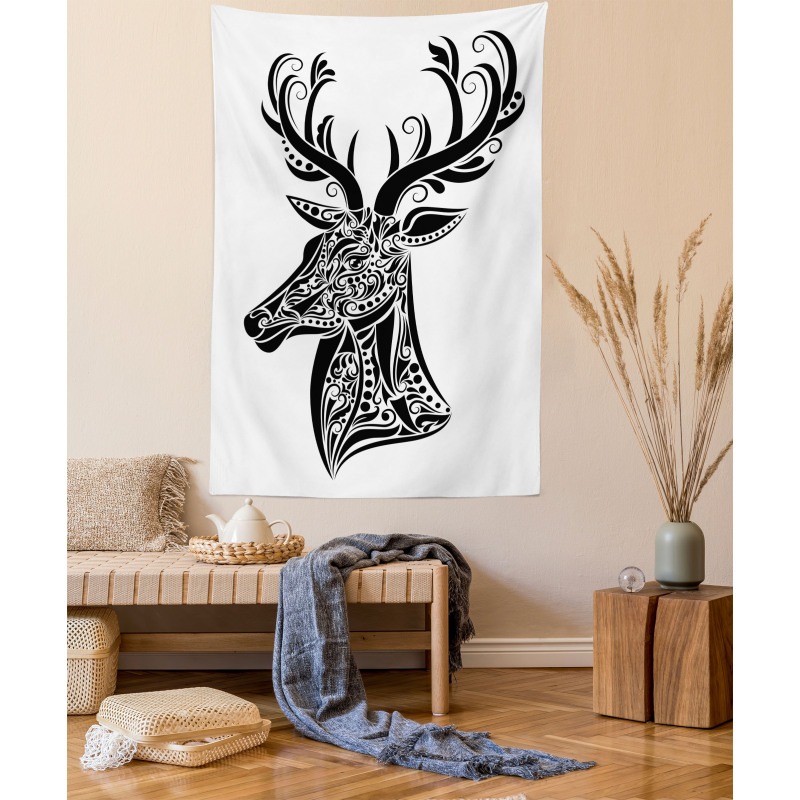 Deer Animal Tattoo Tapestry