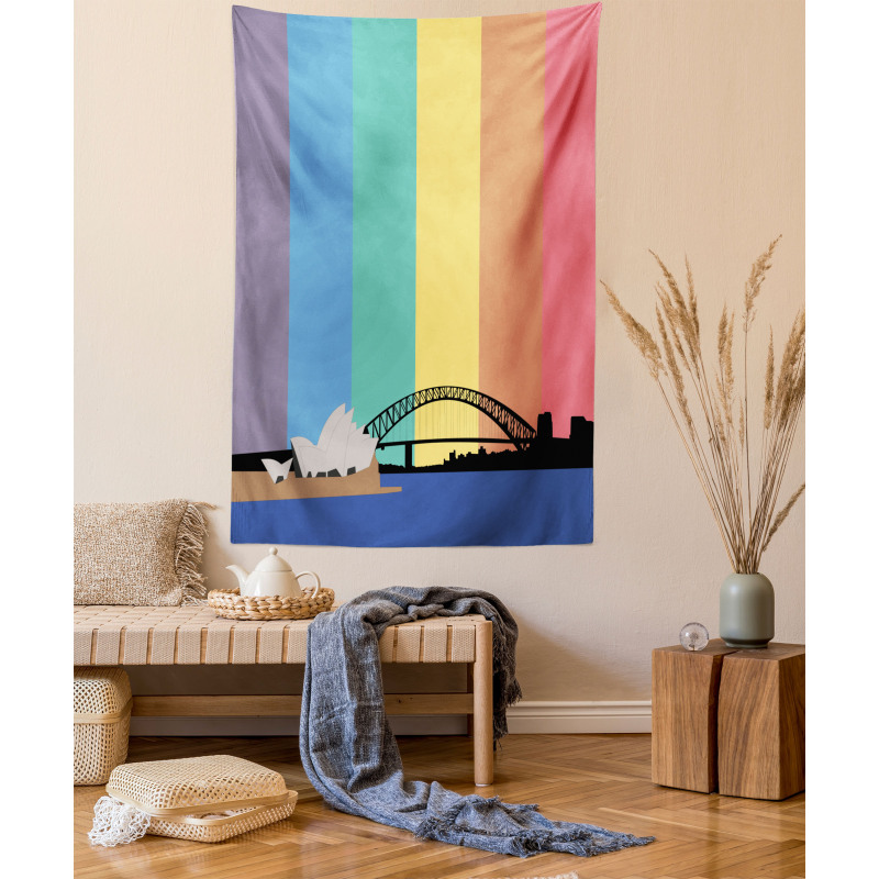 Sydney Building on Rainbow Tapestry